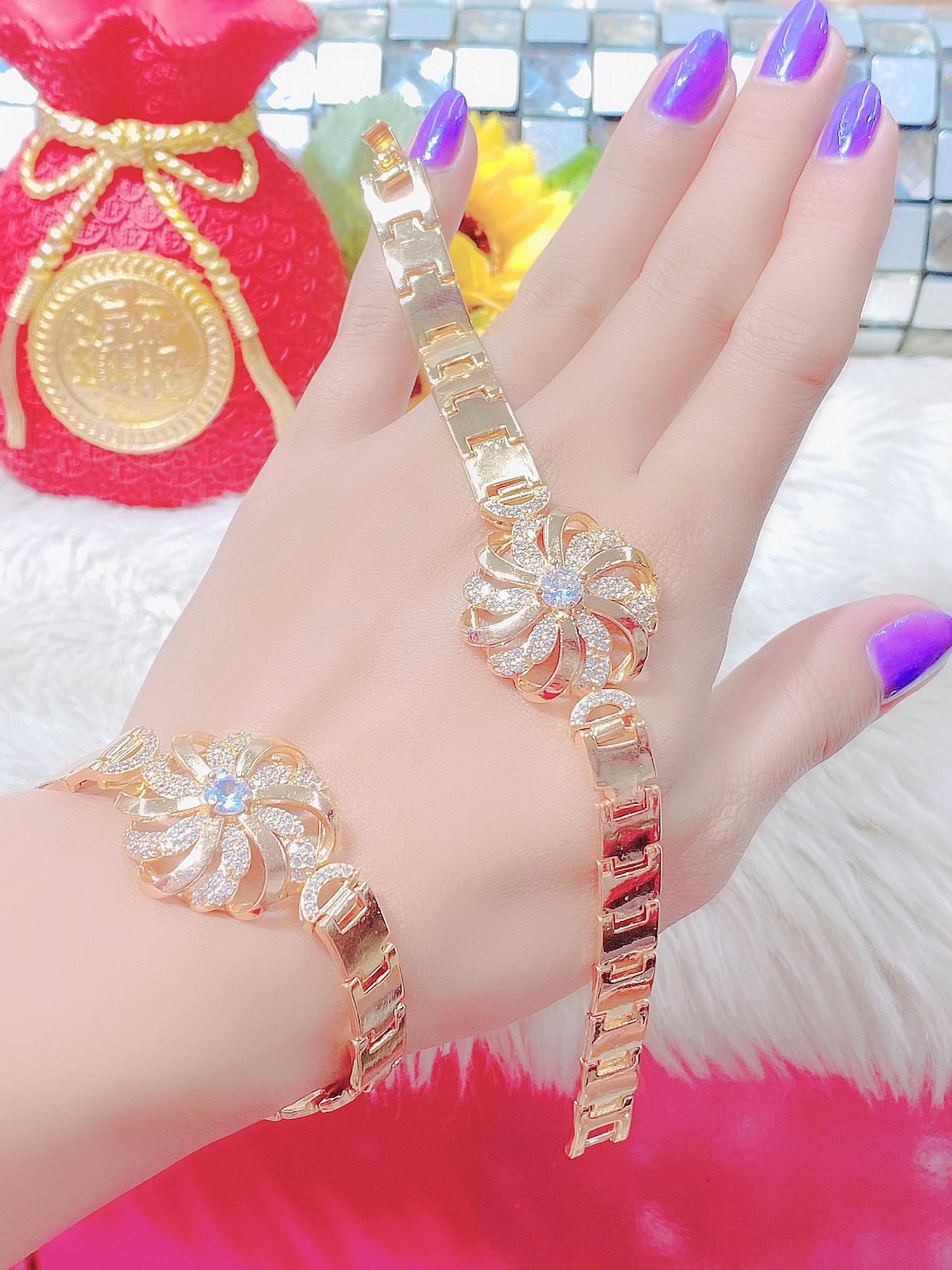 L55 UHA Lắc Tay Nữ Sang Trọng Vàng Hợp Kim Cao Cấp Phụ Kiện