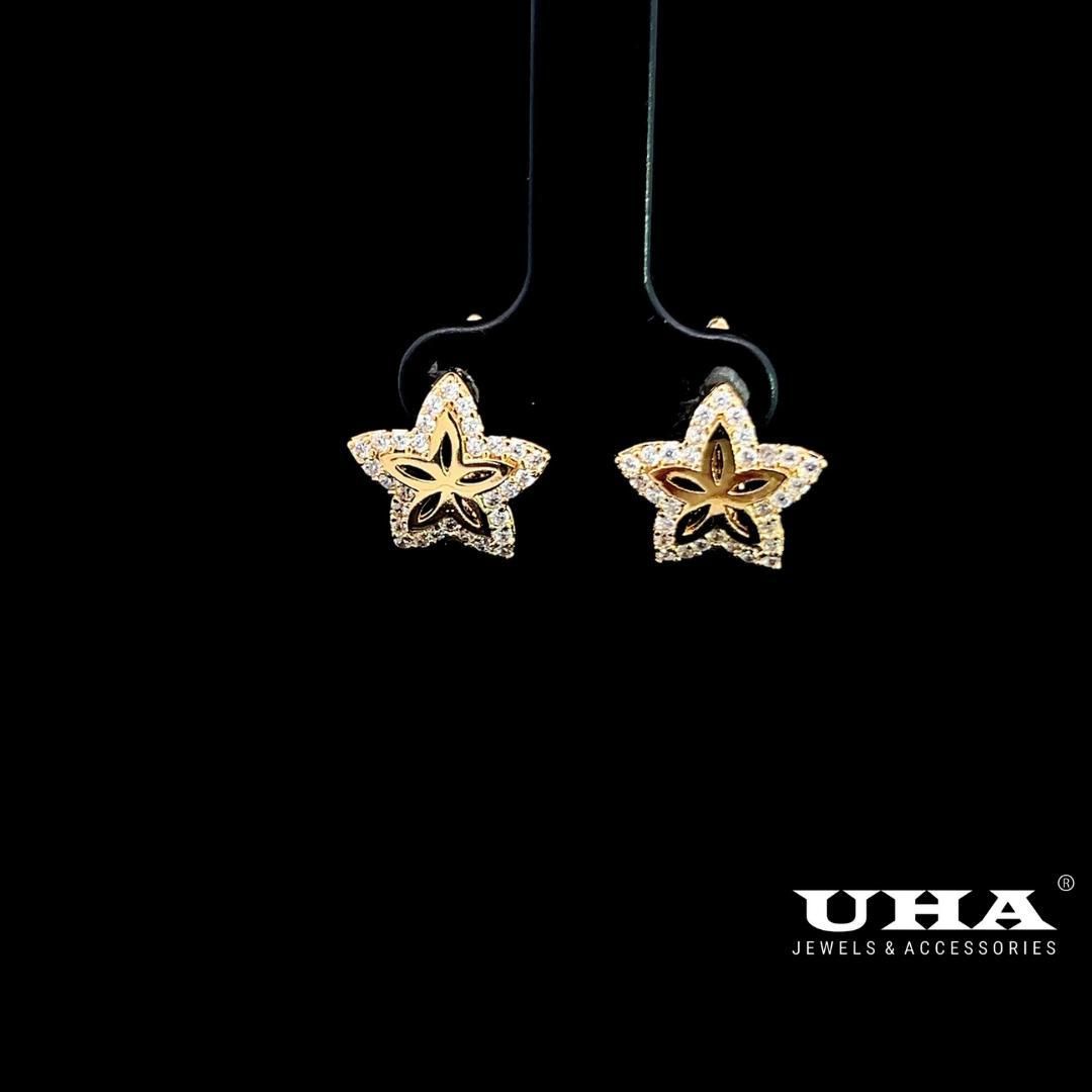 B1641 Bông tai nữ thiết kế kiểu ngôi sao 5 cánh đính đá sáng lấp lánh -TẶNG KÈM HỘP Women Hoa Tai