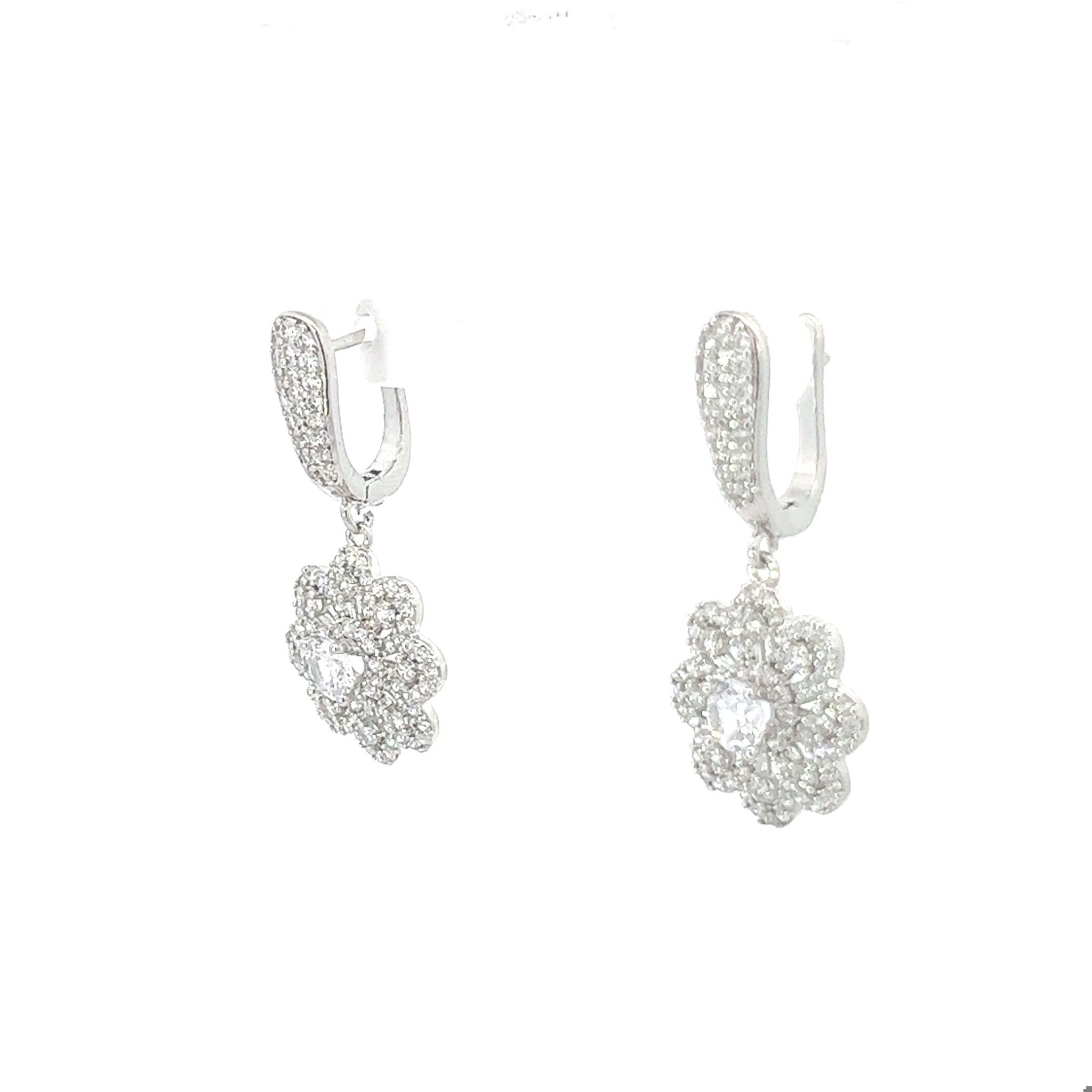 B1472 Bông tai hoa  đính đá baguette SIÊU XINH -UHA Women Nữ