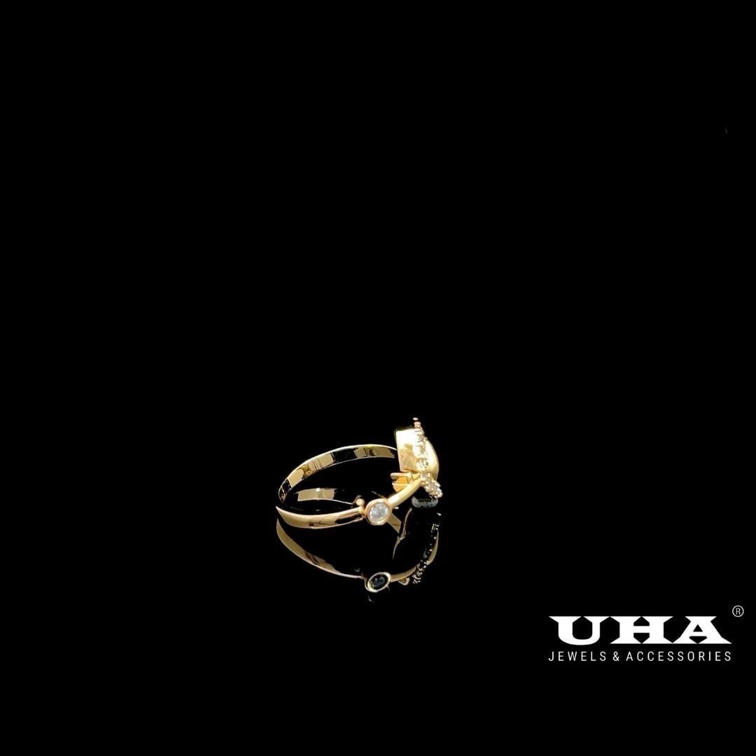 N1282 Nhẫn nữ thiết kế kiểu trái tim đính đá CZ cao cấp sáng lấp  lánh UHA Women