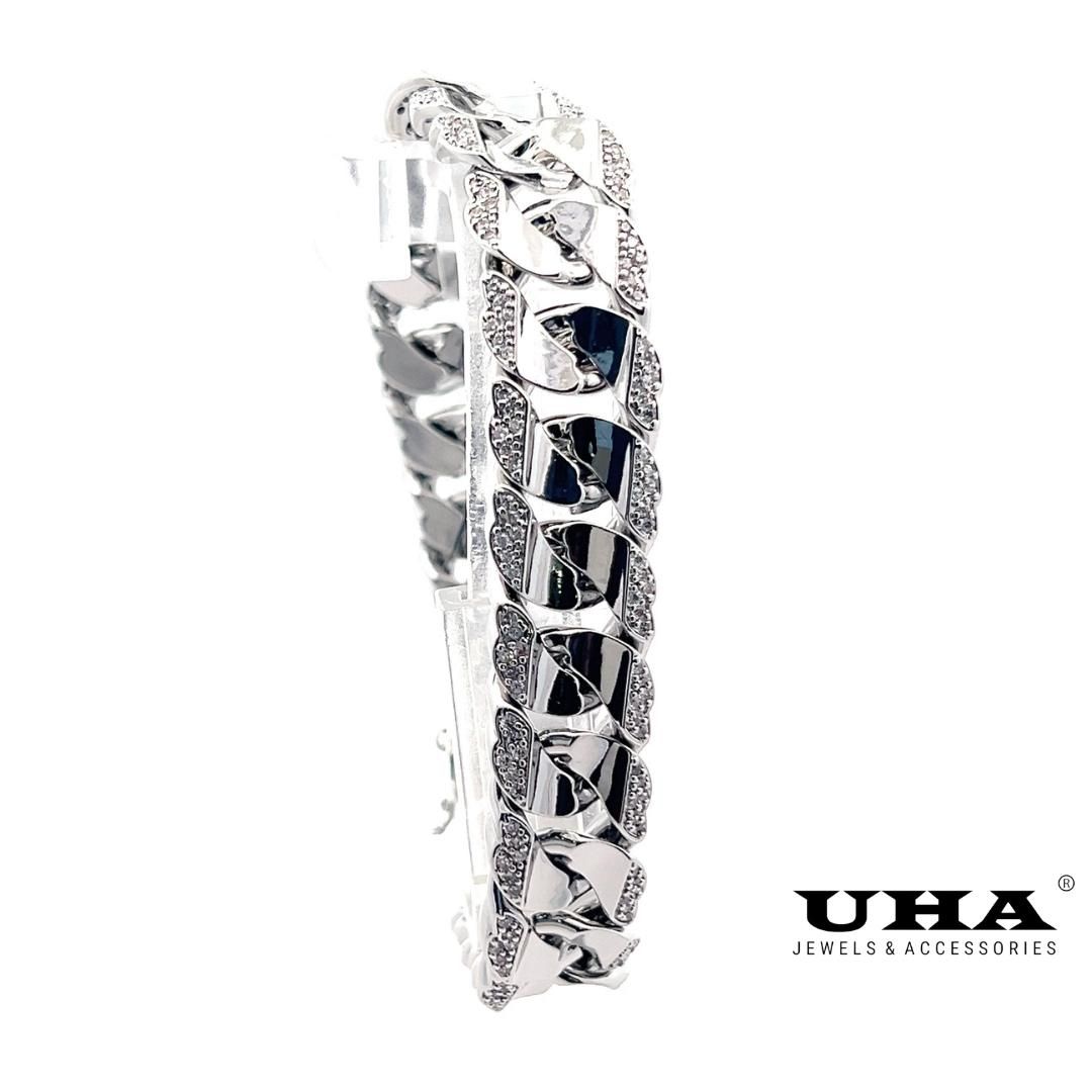 L610 Lắc tay unisex lắc khoen lật thiết kế sang trọng UHA (cắt mắt lắc dược) Phụ Kiện