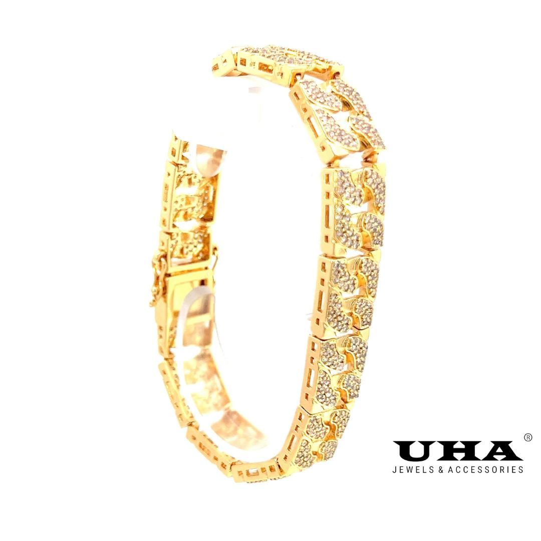 L613 Lắc tay unisex đính đá cao cấp sáng lấp lánh UHA Phụ Kiện