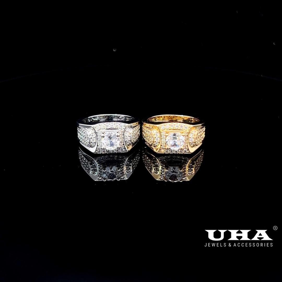 N1293 Nhẫn nam có lót lòng đính đá CZ cao cấp sáng lấp lánh UHA
