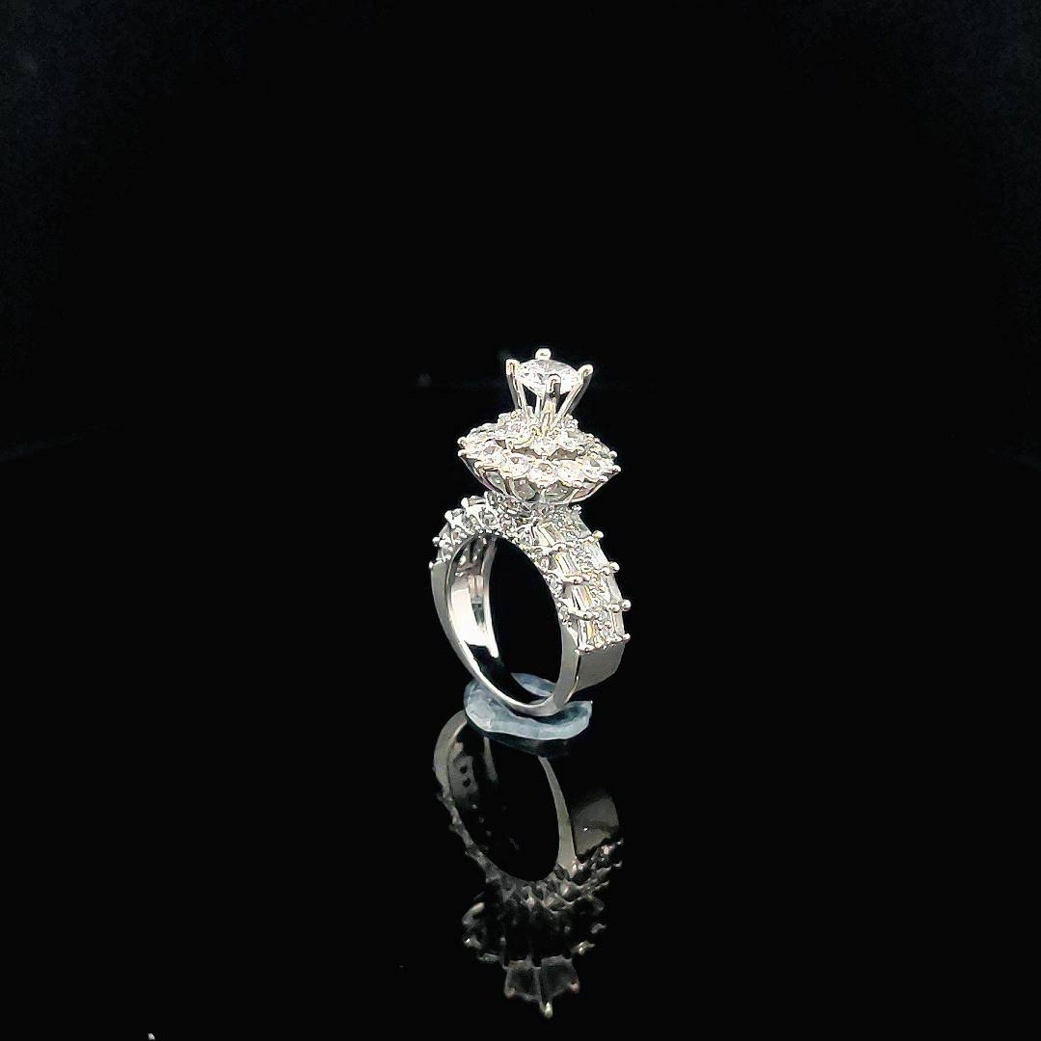 N1118 Nhẫn nữ đính chấu hột cao đá CZ cao cấp sáng lấp lánh Women  Móc Chìa Khoá