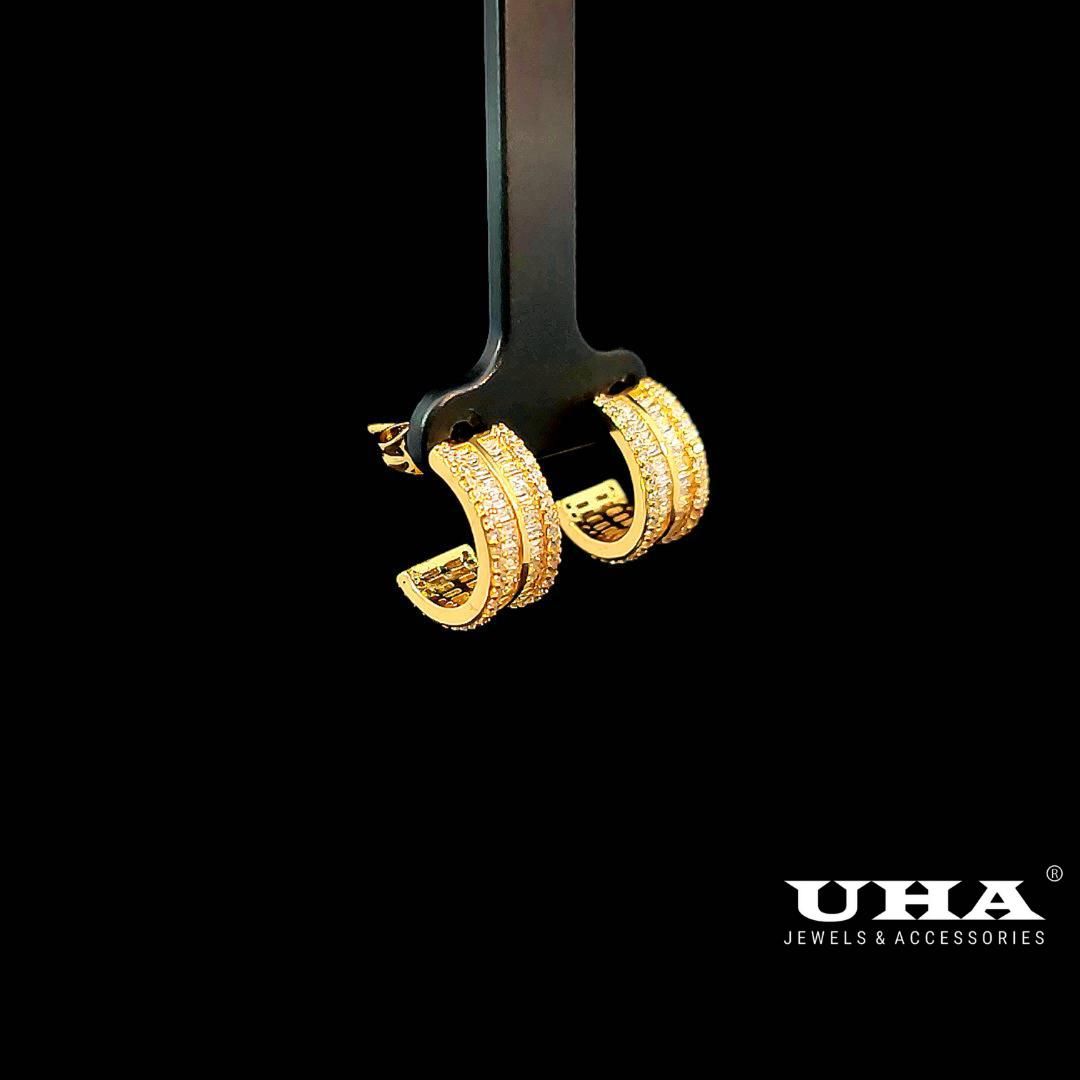 B1584 Bông tai nữ đính đá tấm siêu sinh sáng lấp lánh UHA-TẶNG KÈM HỘP ĐỰNG Women Hoa Tai