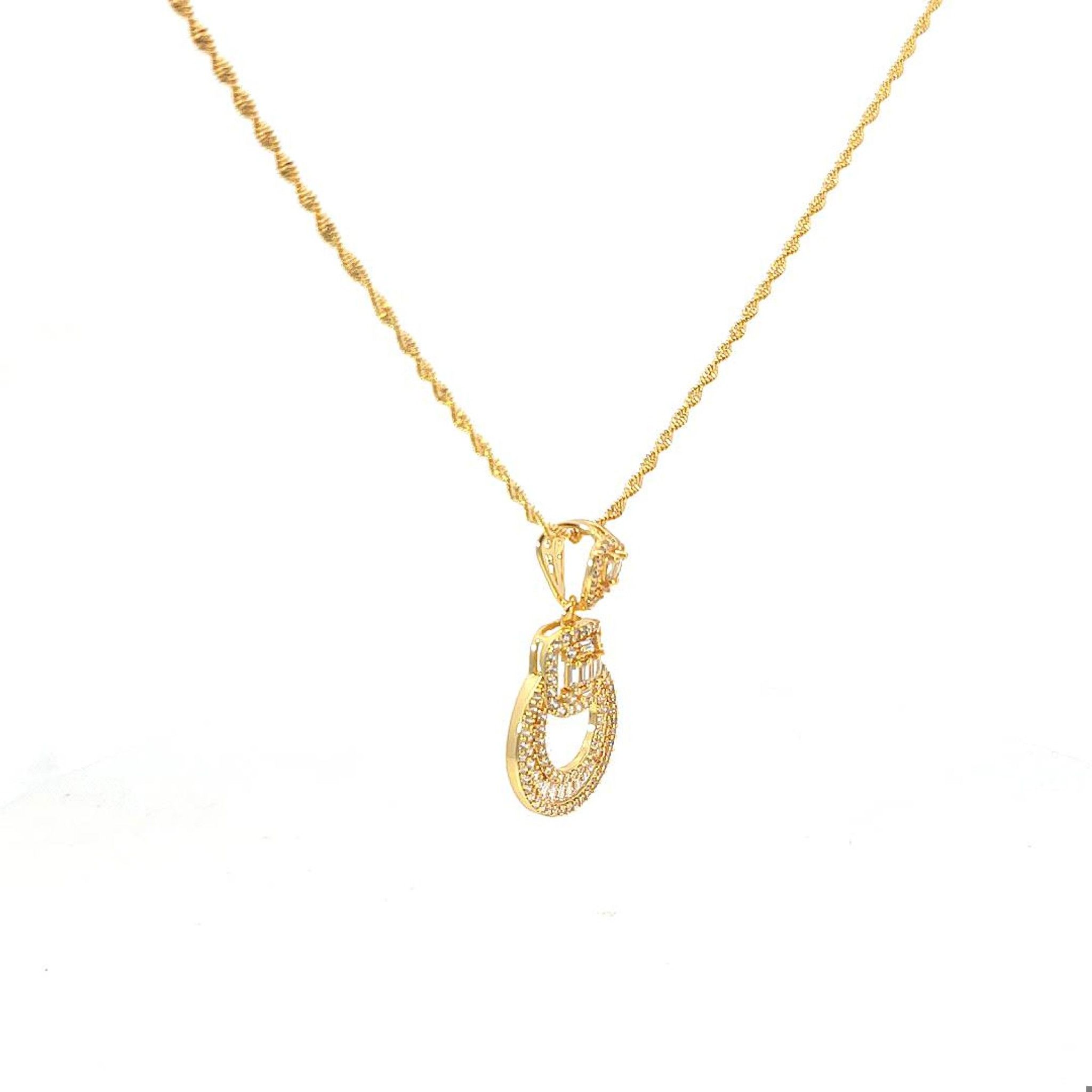 M1539 - Mặt kèm dây chuyền nữ mạ vàng kiểu dáng sang trọng Women