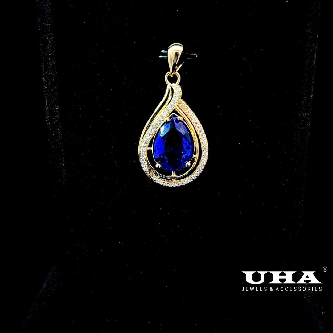 M1630 Mặt và dây chuyền đình đá màu phong thủy cao cấp sang trọng tinh tế UHA Women Trang Sức Jewelry