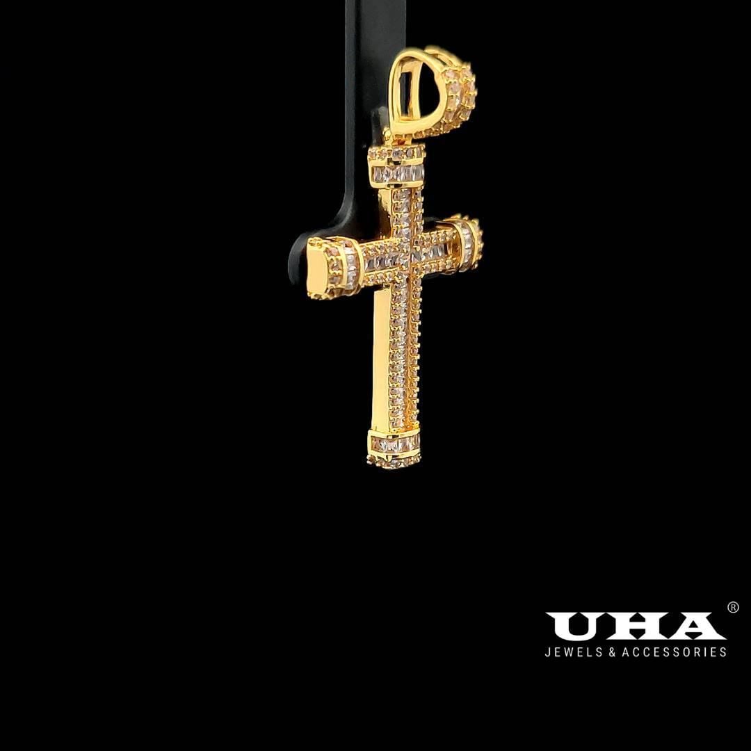 M1183 Mặt thánh giá UNISEX dính  full đá tấm sáng lấp lánh-UHA Women Charm