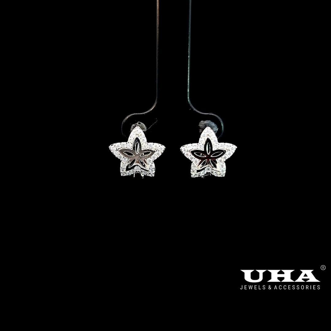 B1641 Bông tai nữ thiết kế kiểu ngôi sao 5 cánh đính đá sáng lấp lánh -TẶNG KÈM HỘP Women Hoa Tai