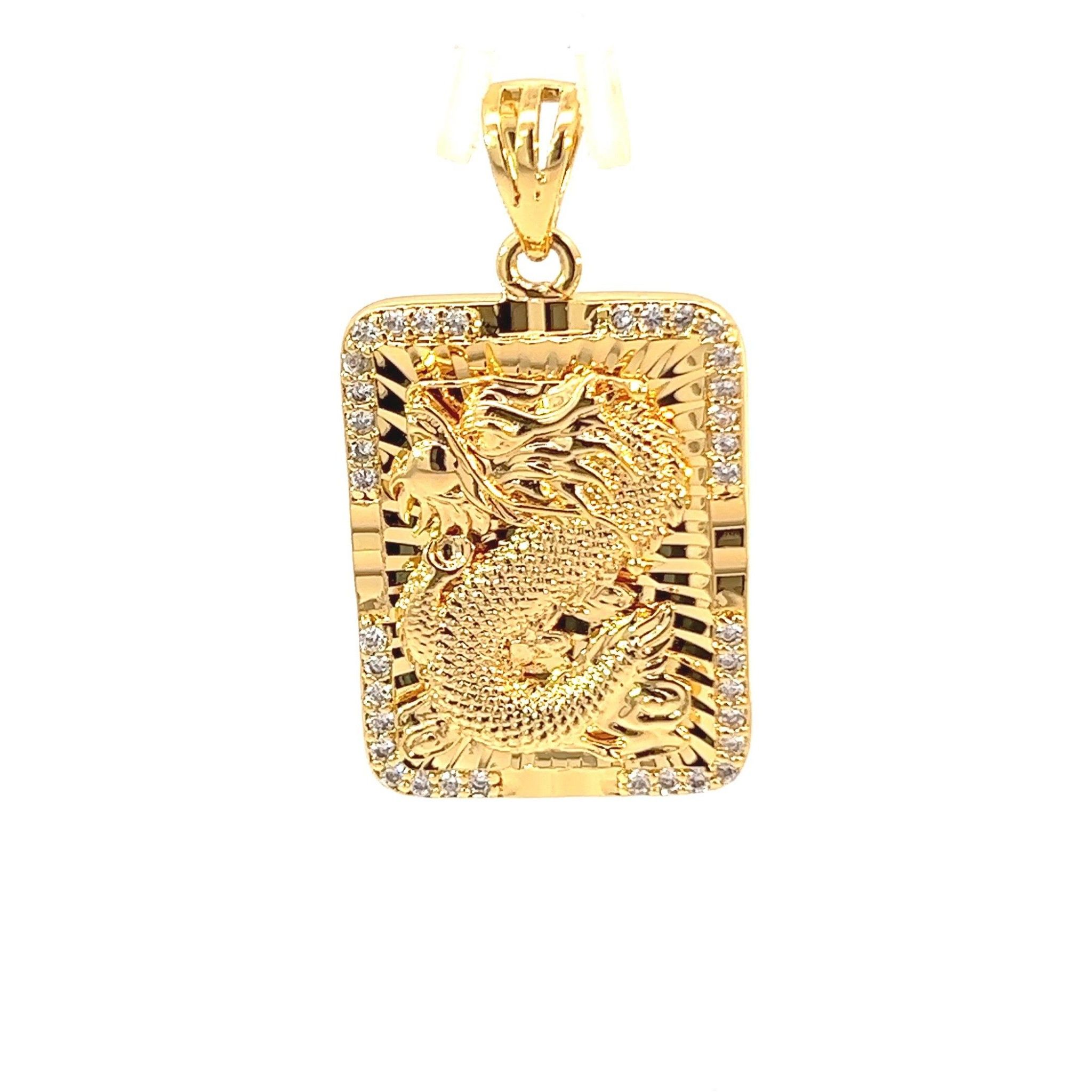 M579 Mặt Dây Chuyền Khoen Lật Mặt Rồng  Cao Cấp KHÔNG KÈM DÂY Women