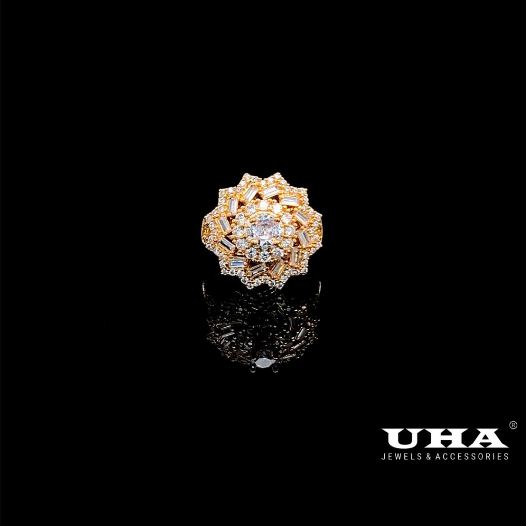 Trang Sức UHA - Nhẫn nữ UHA mạ vàng 18k đính đá CZ N735