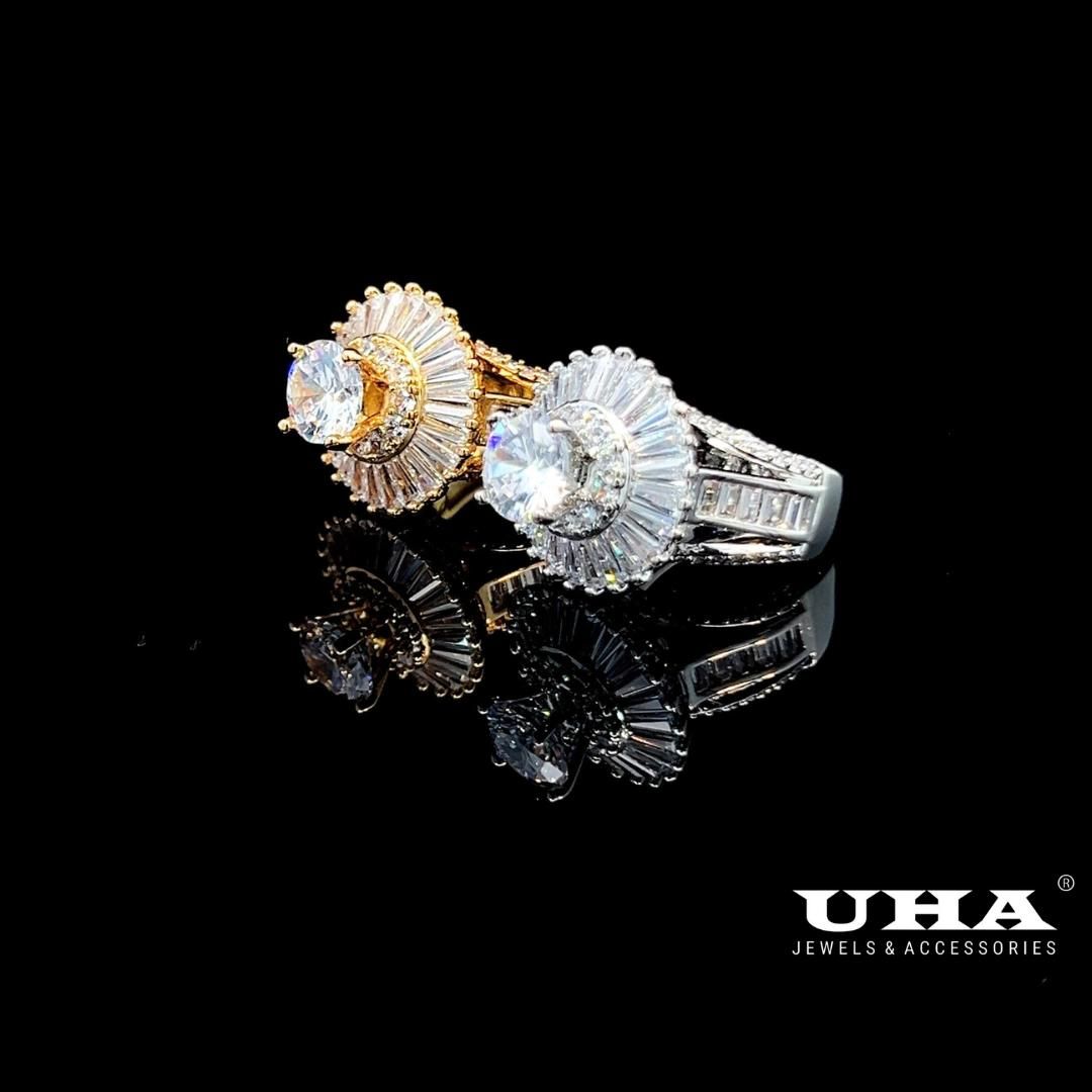 N813 Nhẫn nữ đính đá CZ cao cấp sáng lấp lánh UHA Women