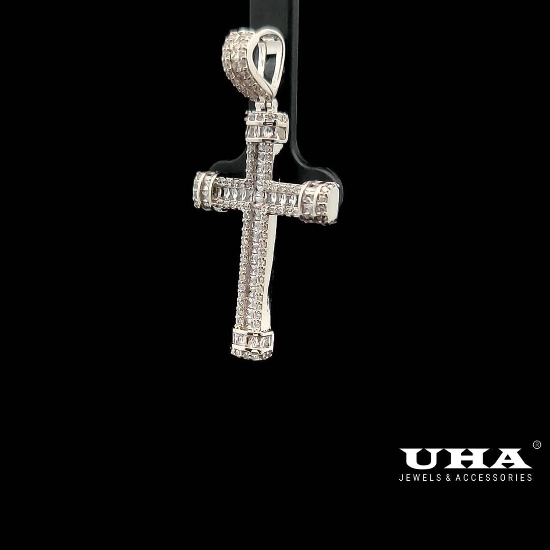 M1183 Mặt thánh giá UNISEX dính  full đá tấm sáng lấp lánh-UHA Women Charm