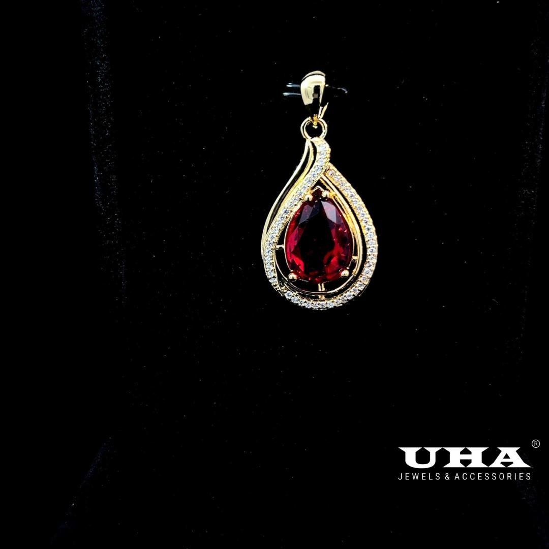 M1630 Mặt và dây chuyền đình đá màu phong thủy cao cấp sang trọng tinh tế UHA Women Trang Sức Jewelry