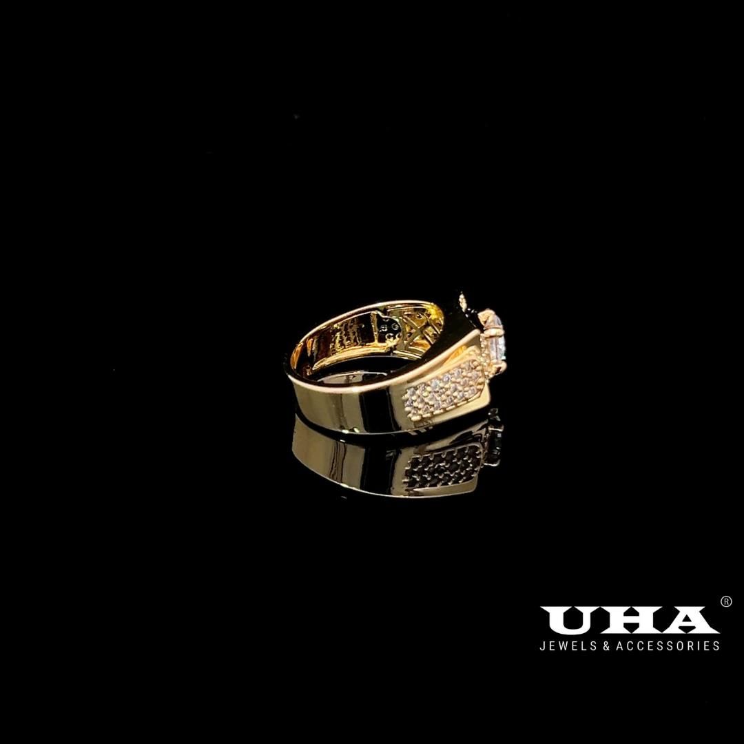 N1293 Nhẫn nam có lót lòng đính đá CZ cao cấp sáng lấp lánh UHA