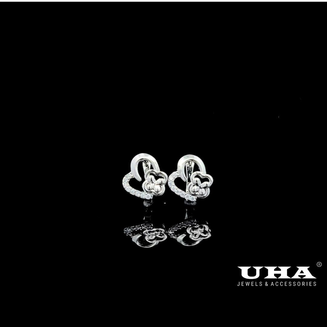 B1616 Bông tai nữ thiết kế kiểu trái tim đính đá sáng lấp lánh UHA- TẶNG KÈM HỘP Women Hoa Tai