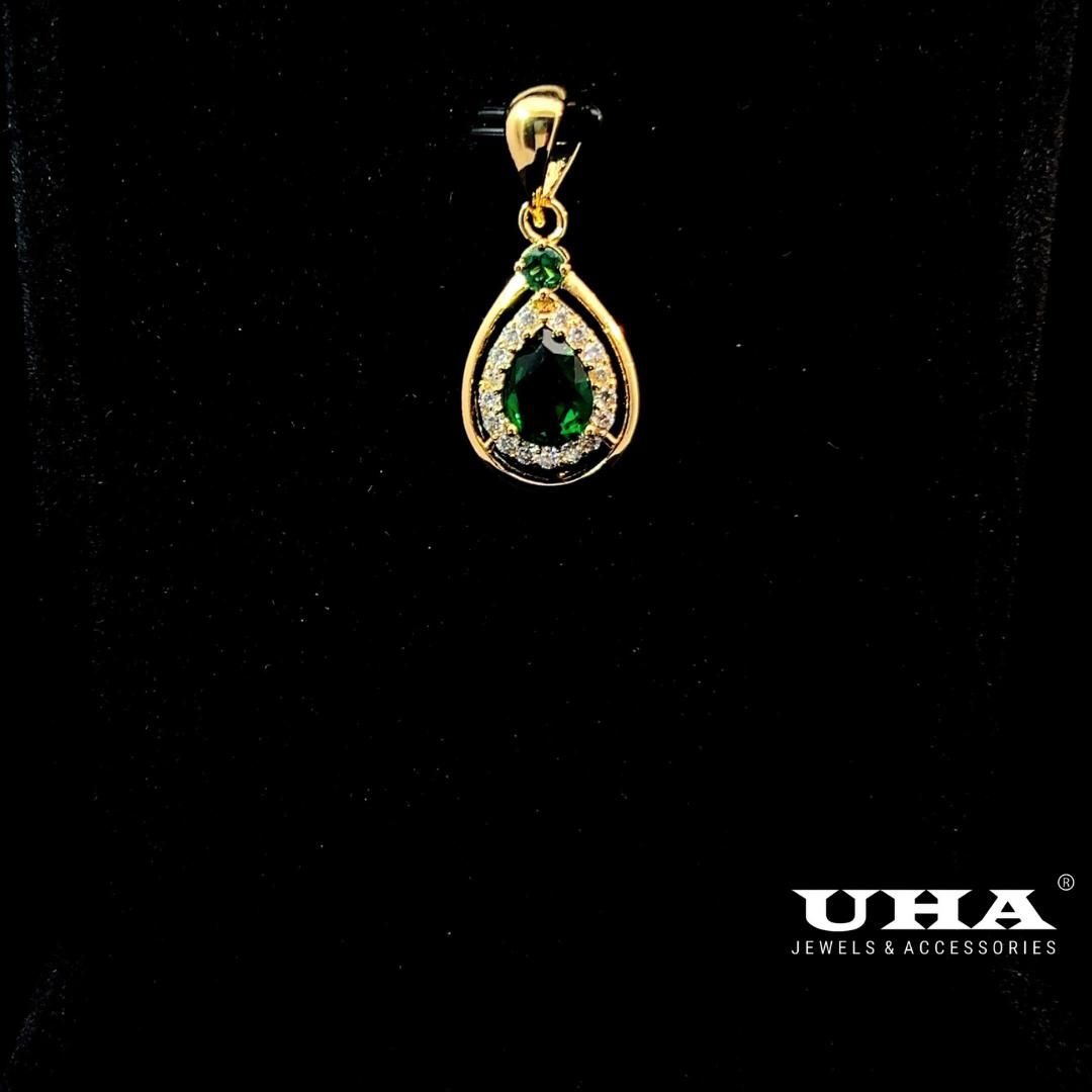 M1629 Mặt và dây chuyền đính đá màu phong thủy cao cấp thiết kế  sang trọng UHA Trang Sức Jewelry Women