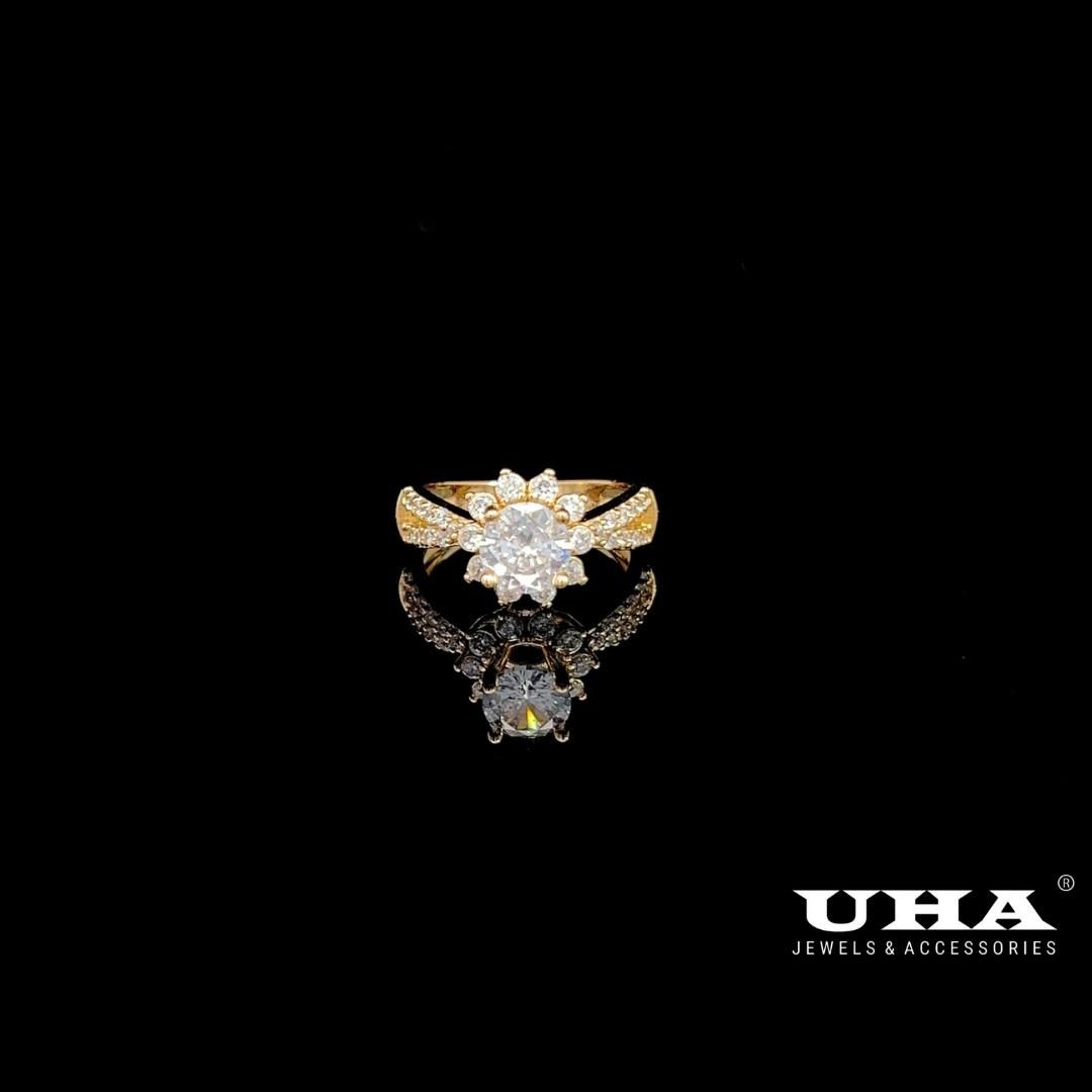 N855 Nhẫn nữ UHA đính đá CZ  cao cấp sáng lấp lánh UHA Women