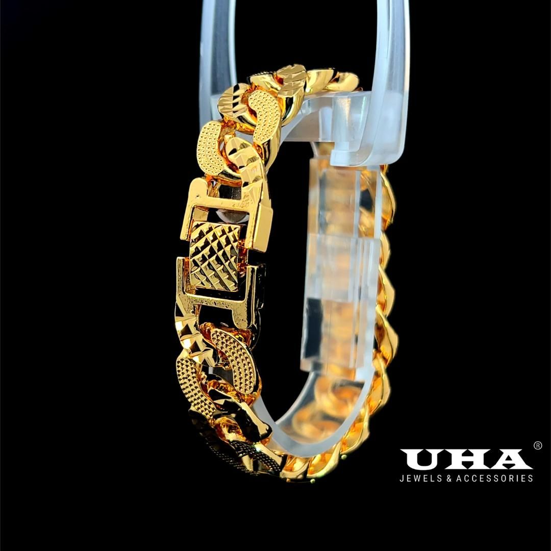 L25K07 Lắc tay unisex thiết kế sang trọng chạm khắc tinh tế UHA Phụ Kiện