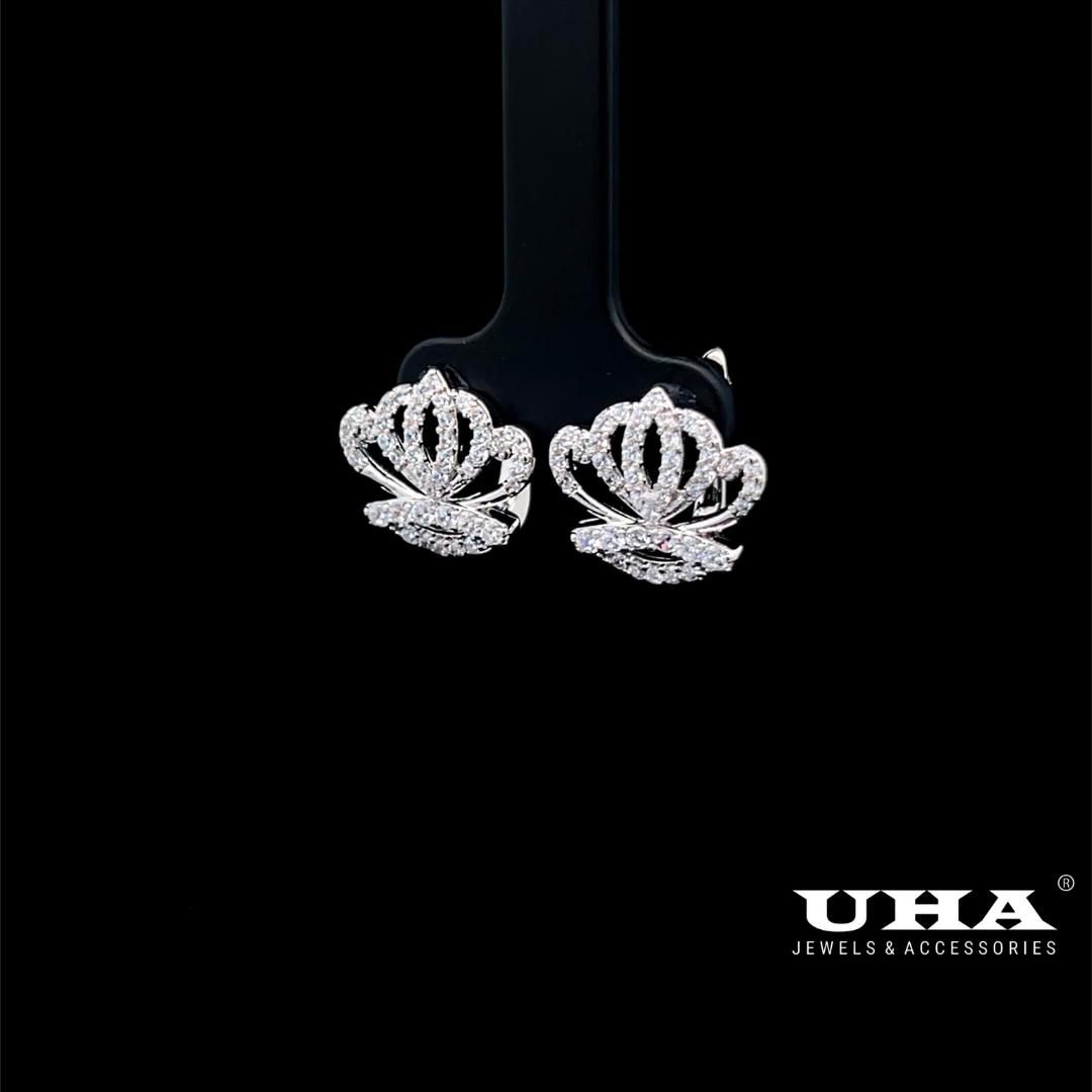Bông tai nữ B1643 thiết kế sang trọng đính đá sáng lấp lánh UHA - TẶNG KÈM HỘP - Women, Hoa Tai