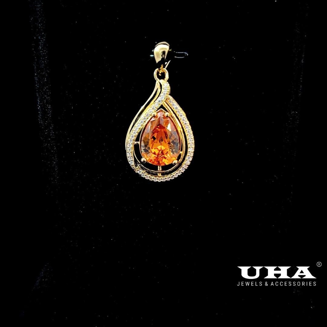 M1630 Mặt và dây chuyền đình đá màu phong thủy cao cấp sang trọng tinh tế UHA Women Trang Sức Jewelry