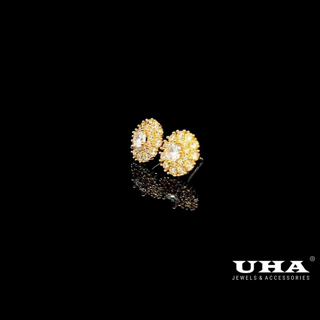 B1626 Bông tai nữ đính đá CZ cao cấp sáng lấp lánh UHA- TẶNG KÈM HỘP Women Hoa Tai