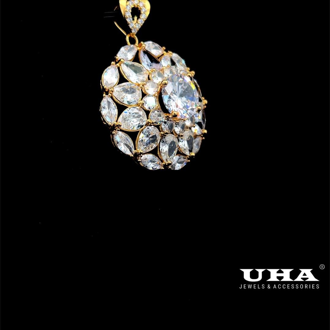 M1621 Mặt và dây chuyền nữ đính đá bagutte cao cấp, thiết kế tinh tế sang trọng UHA