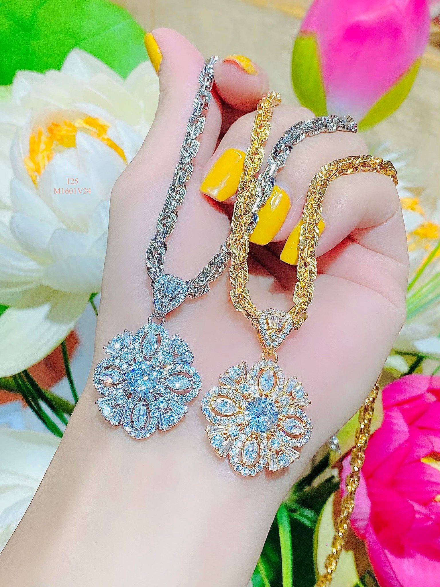 M1601 Mặt và dây chuyền nữ đính đá CZ cao cấp UHA Women Jewelry