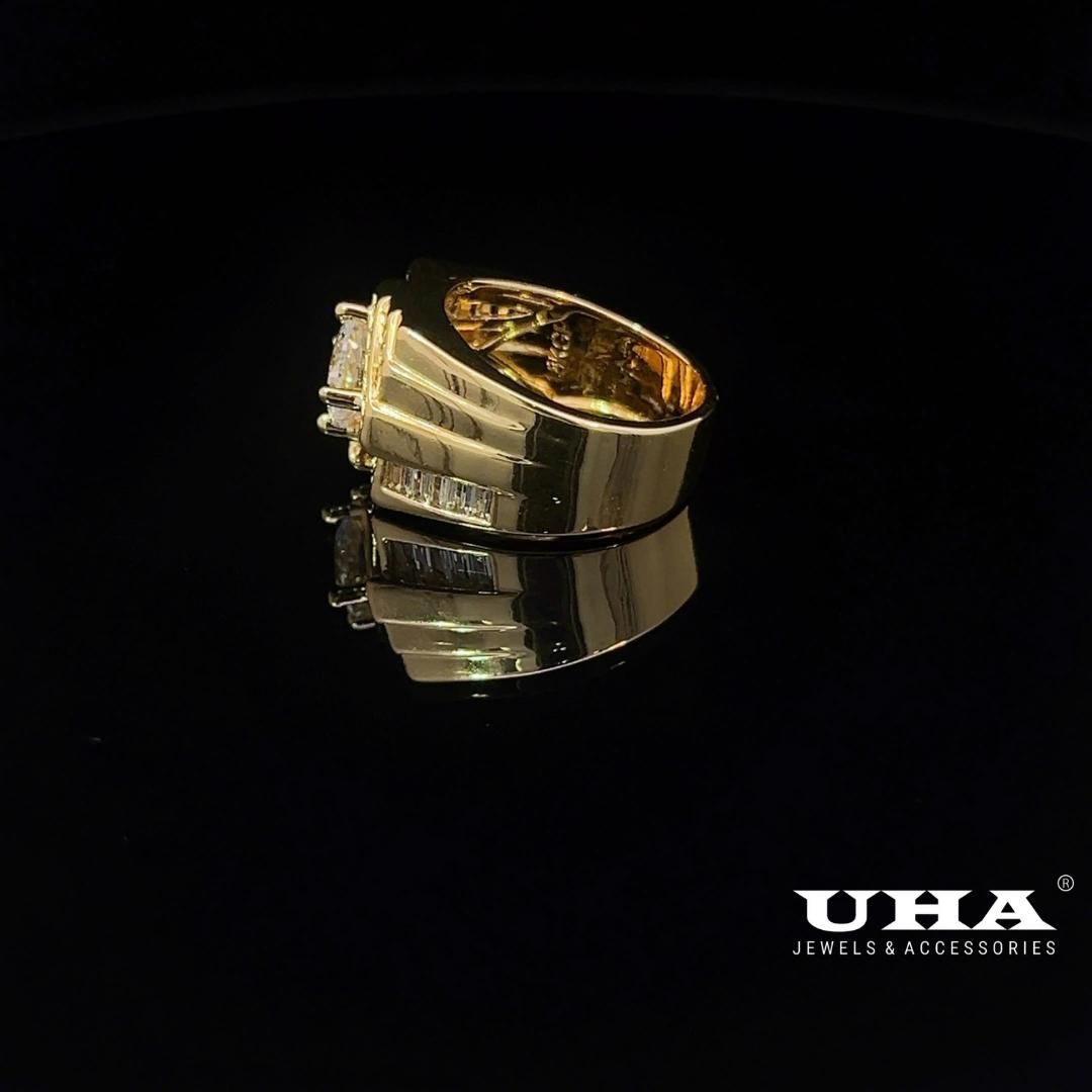 N1215 Nhẫn nam có lót lòng đính đá CZ cao cấp sáng lấp lánh UHA