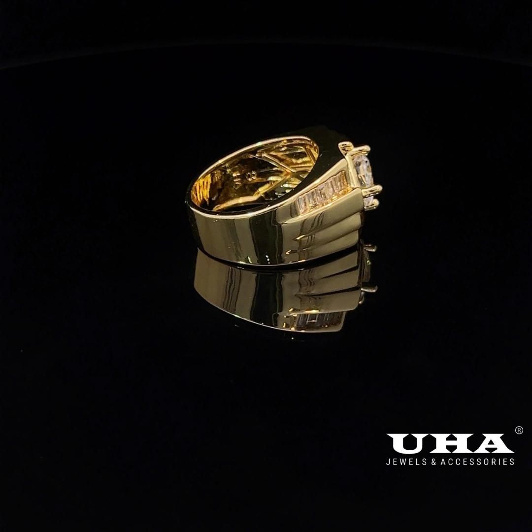 N1215 Nhẫn nam có lót lòng đính đá CZ cao cấp sáng lấp lánh UHA