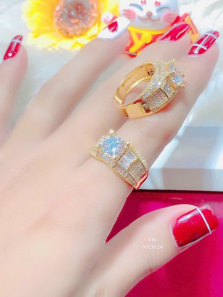 N921 Nhẫn nam phong thủy đính đá CZ cao cấp siêu bền màu