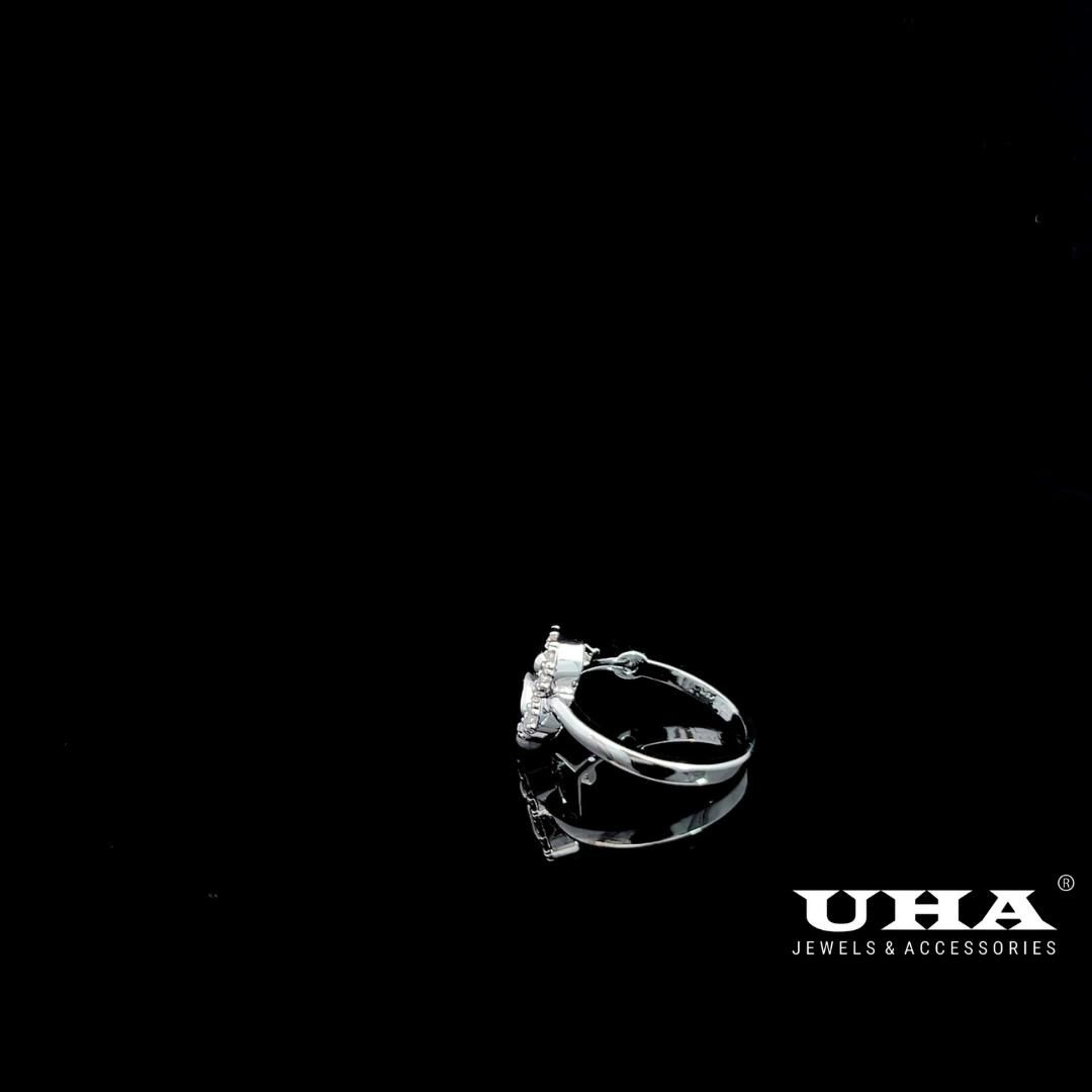 N1282 Nhẫn nữ thiết kế kiểu trái tim đính đá CZ cao cấp sáng lấp  lánh UHA Women