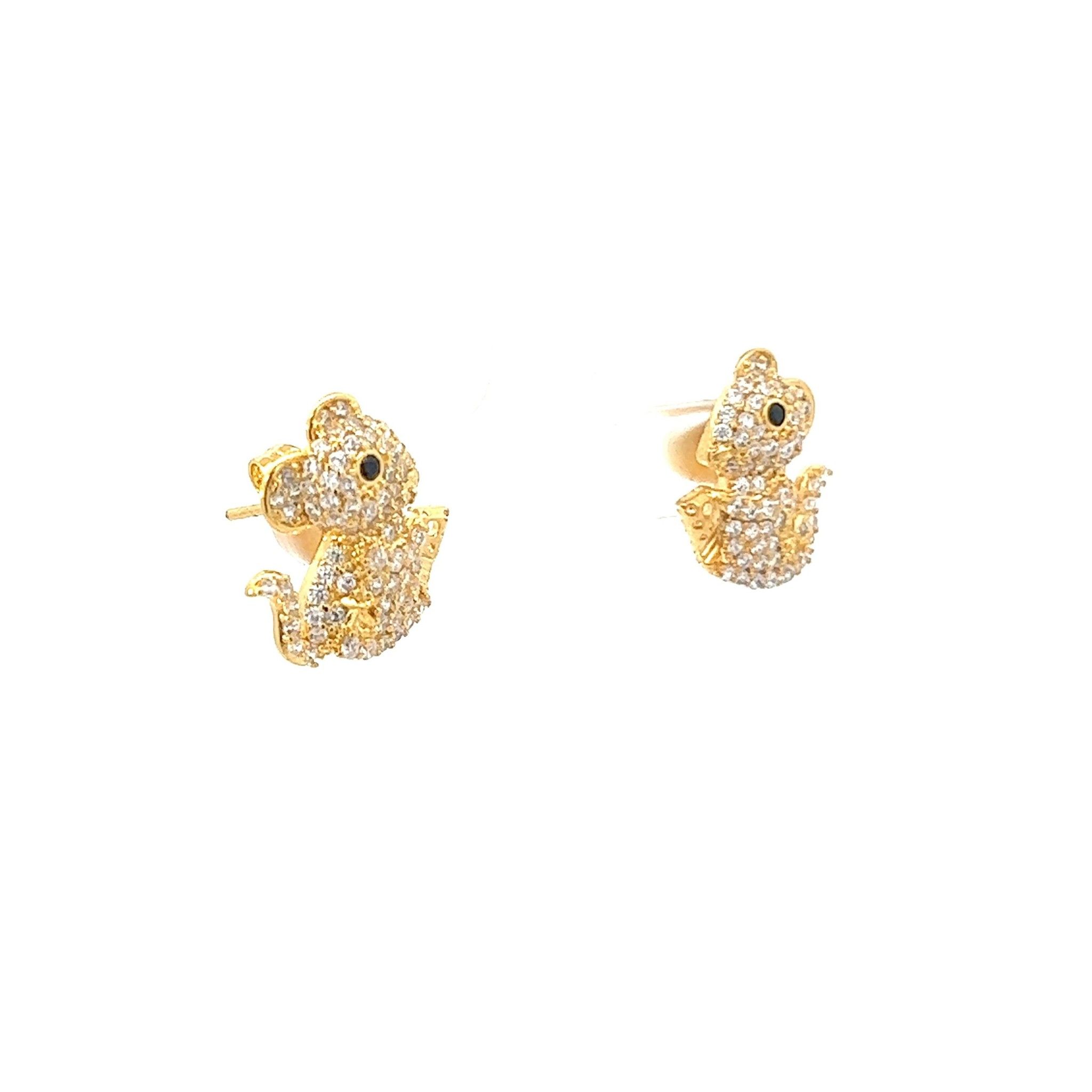 B1122139 Bông tai con chuột kiểu dáng đính đá baguette siêu xinh Women Nữ