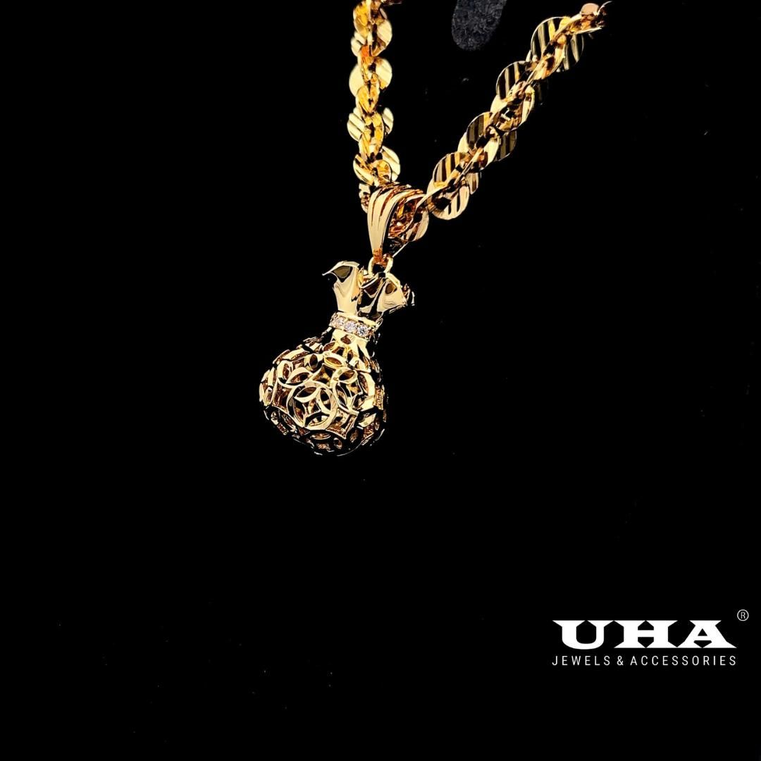 M1277 Mặt và dây chuyền túi $ thiết kế sang trọng tính tế UHA