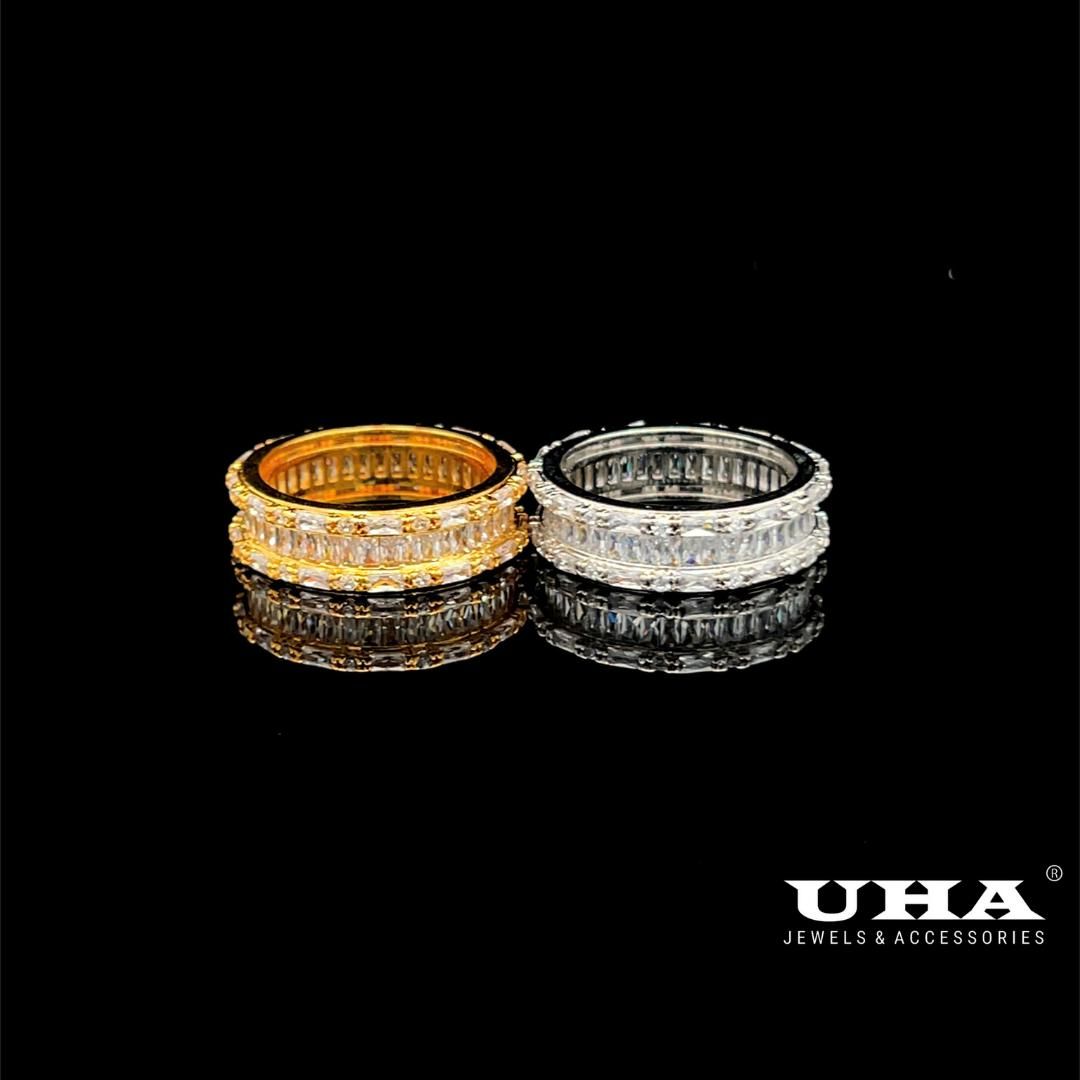 N656 Nhẫn nữ  đính dá bagutte cao cấp sáng lấp lánh UHA Women