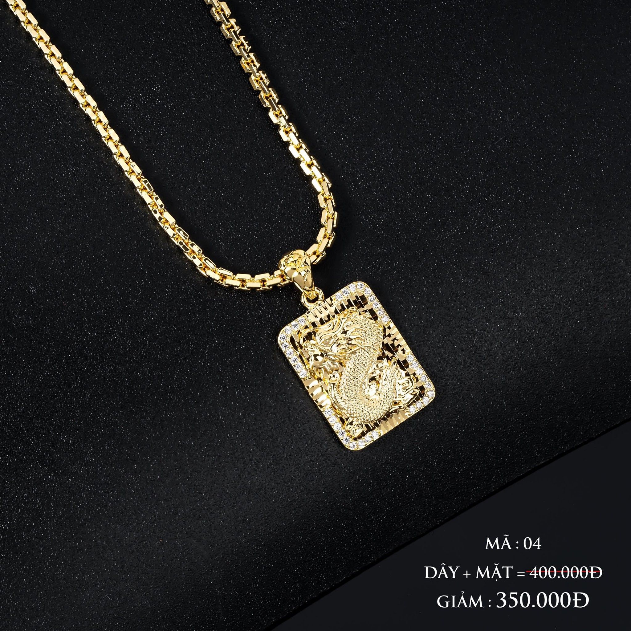 M579 Mặt Dây Chuyền Khoen Lật Mặt Rồng  Cao Cấp KHÔNG KÈM DÂY Women