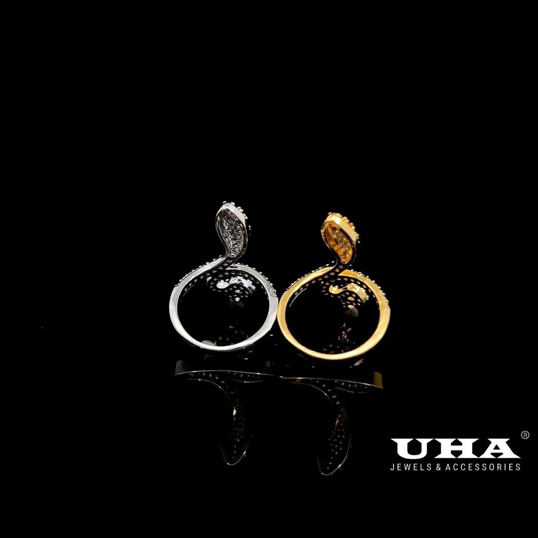 N775 UHA - Nhẫn nữ con rắn UHA   đính đá CZ cao cấp  sang trọng Women