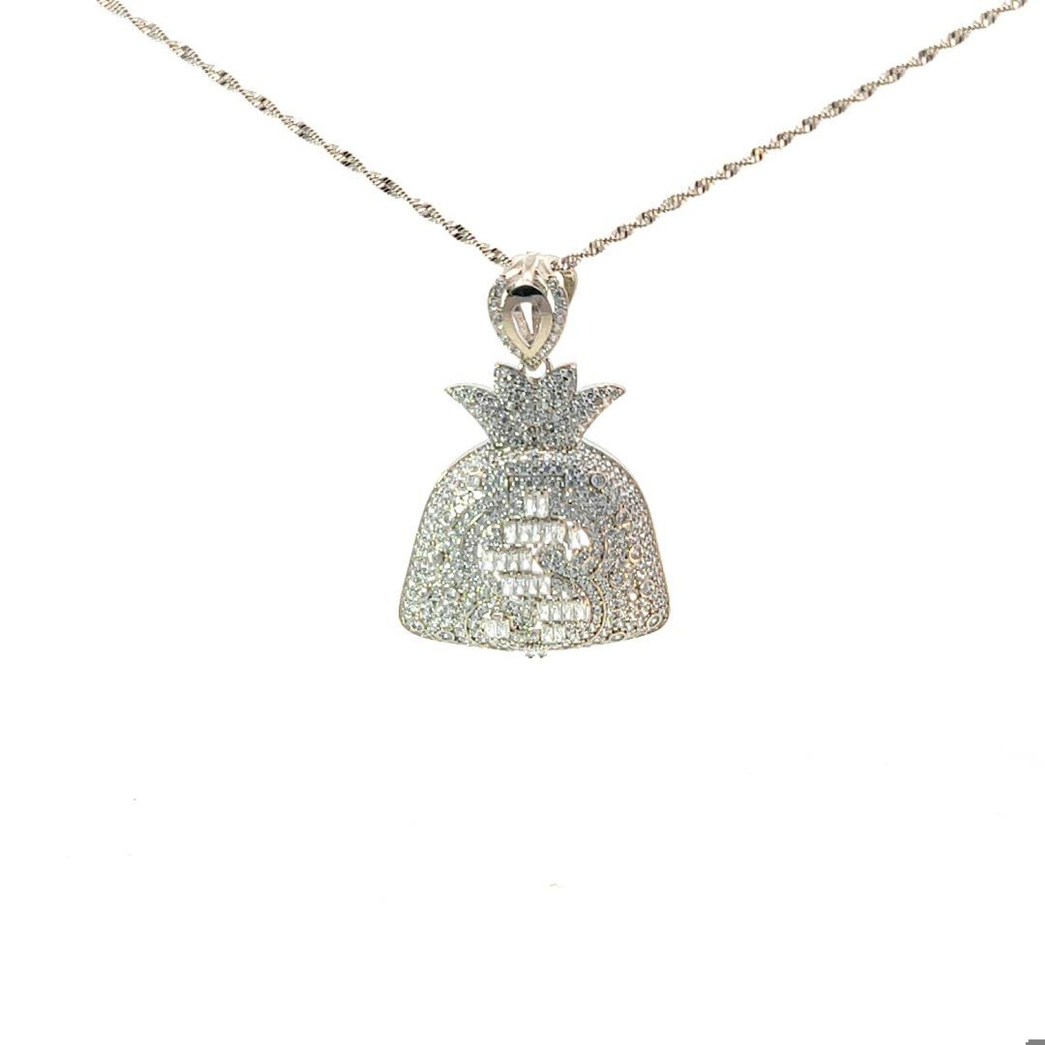 M1278 - Mặt dây chuyền nữ mạ vàng kiểu túi tiền $ đính đá CZ cao cấp (Không kèm dây) Women