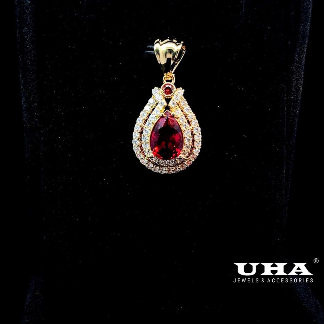 M1632 Mặt và dây chuyền đình đá màu phong thủy cao cấp sang trọng tinh tế UHA Trang Sức Jewelry Women