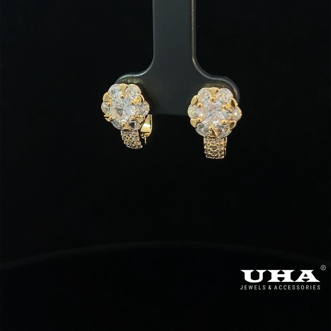 B1434 Bông tai nữ đính đá CZ cao cấp sáng lấp lánh UHA Women Hoa Tai Khuyên Tai