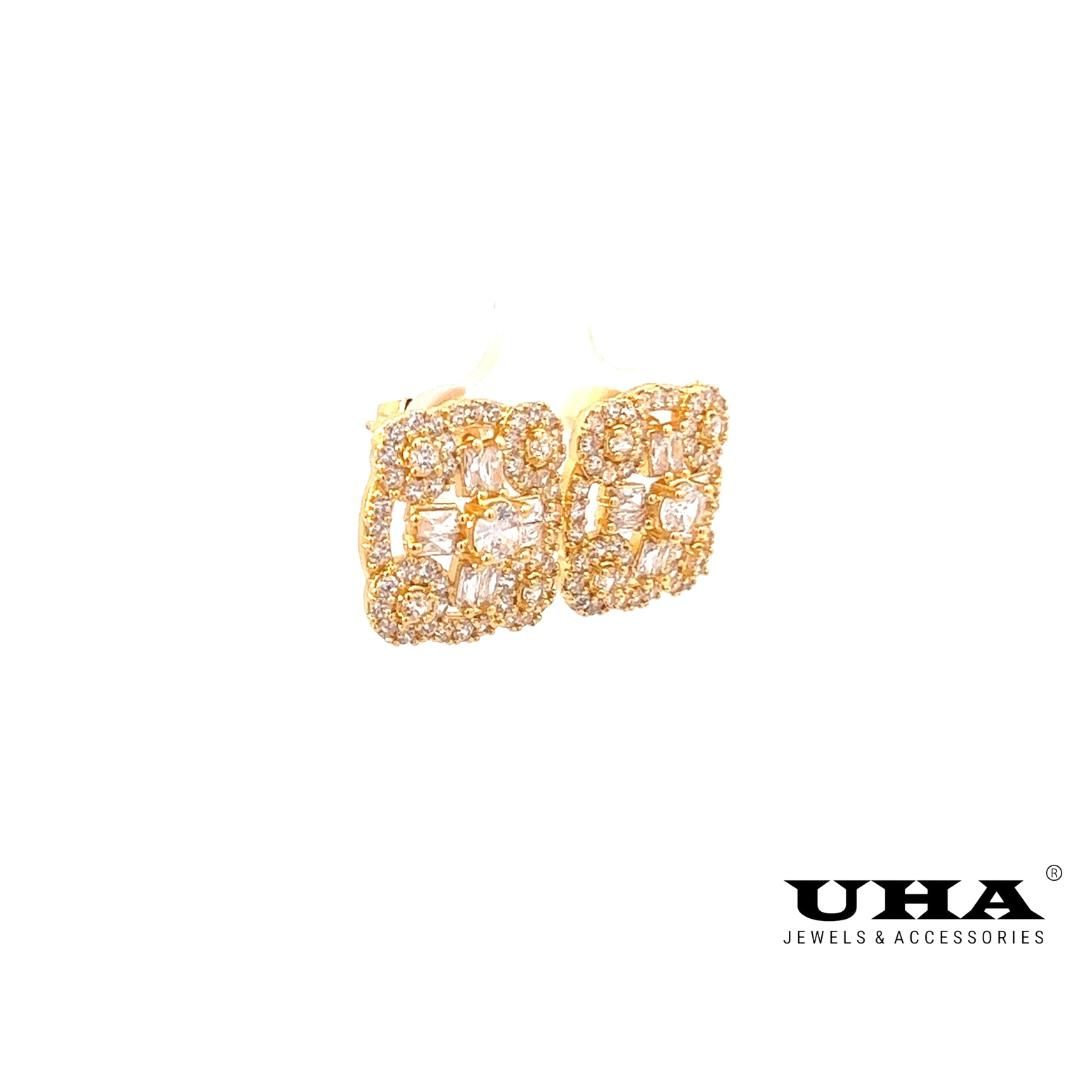 B1485 Bông tai nữ đính đá baguette sáng lấp lánh UHA Women Voi