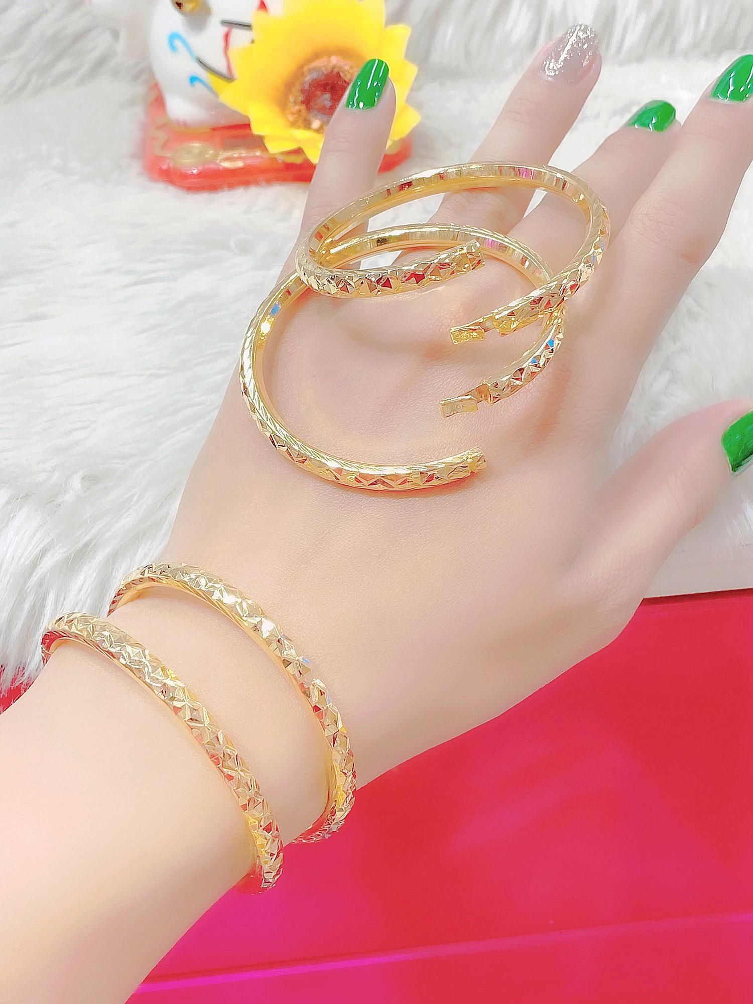 Vòng Bọng Khóa Vàng Khóa Lưỡi Gà Mạ Vàng 18K Siều Bền Màu VB09 (1 chiếc )