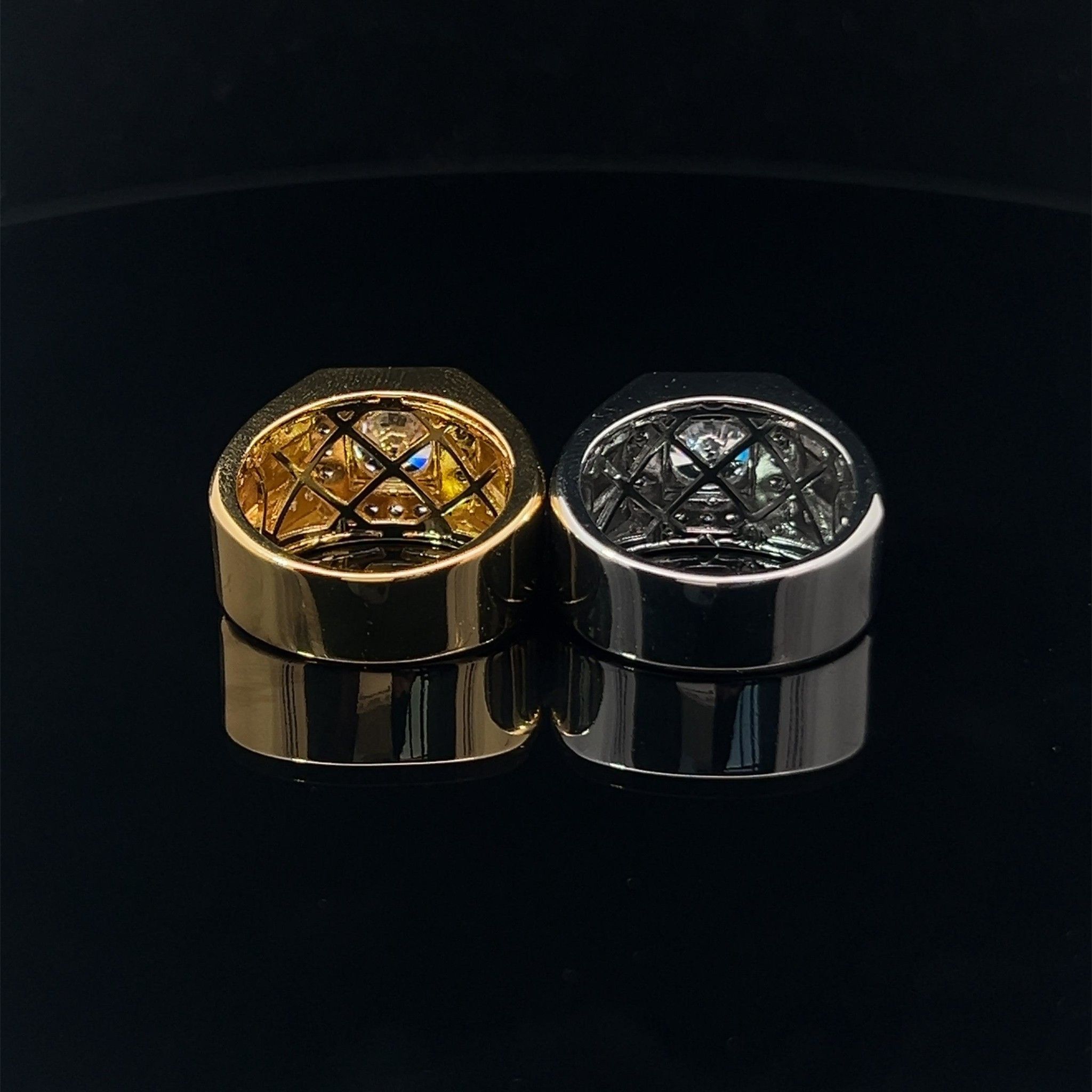 N1212 Nhẫn nam UHA đính đá CZ khắc hoa họa tiết đẹp mắt sang trọng