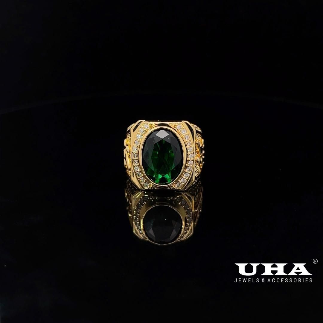 N1183 Nhẫn nam có lót lòng đính đá màu phong thủy UHA