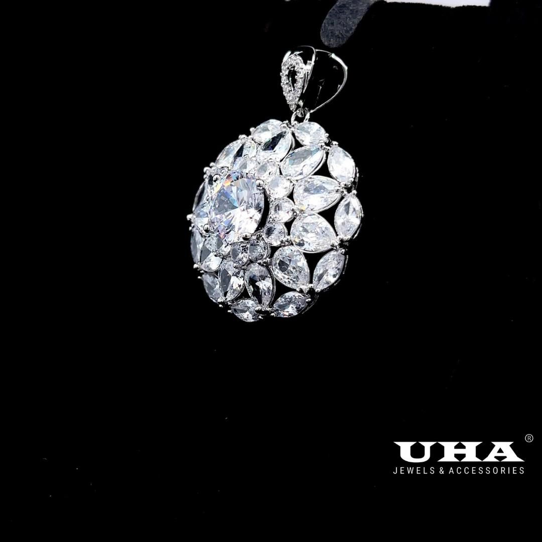 M1621 Mặt và dây chuyền nữ đính đá bagutte cao cấp, thiết kế tinh tế sang trọng UHA