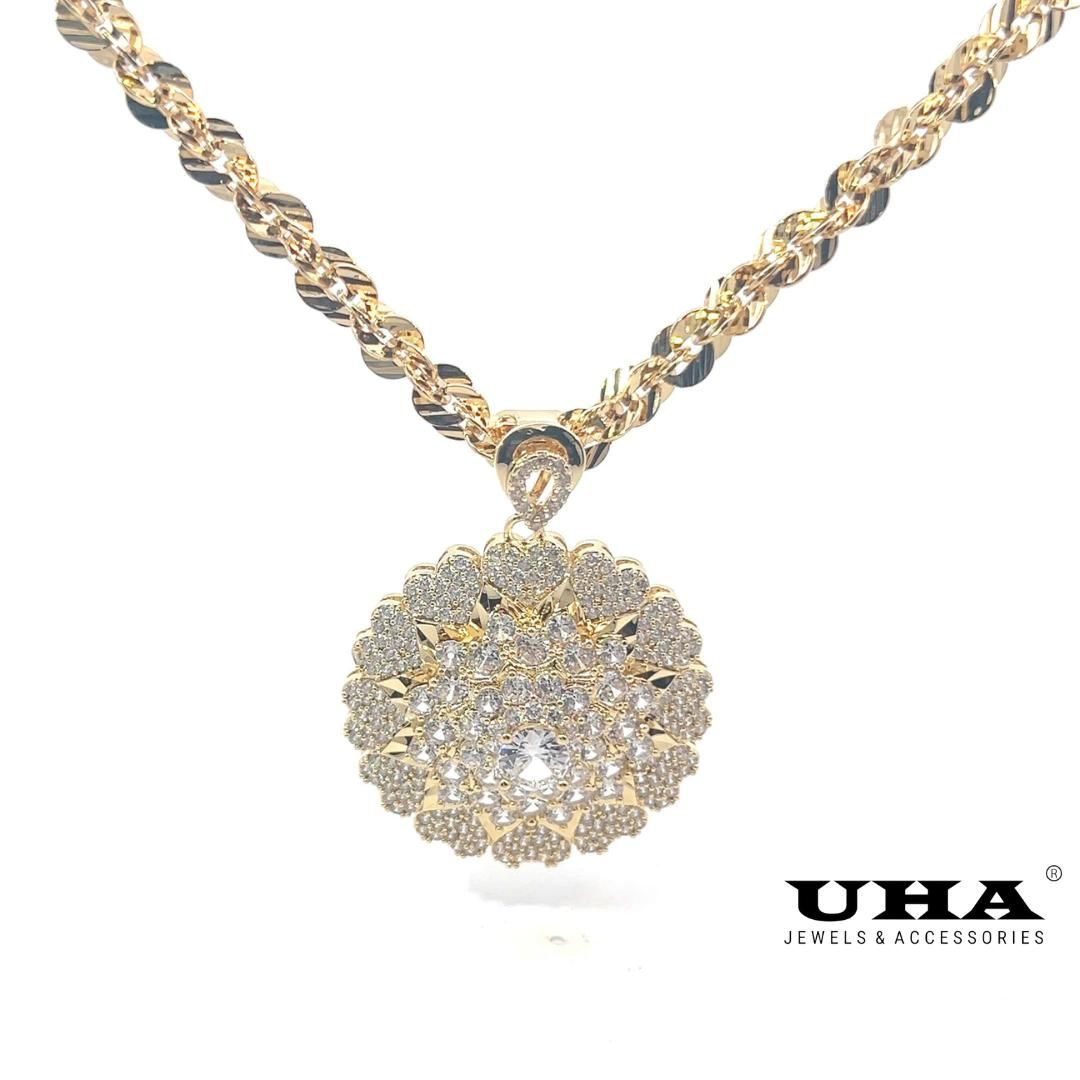 M1604 Mặt và Dây chuyền đính đá CZ cao cấp sáng lấp lánh UHA Women