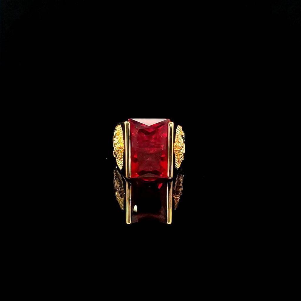 Nhẫn 81 Xi Mặt Chữ Nhật Phong Thủy Đá Màu N81