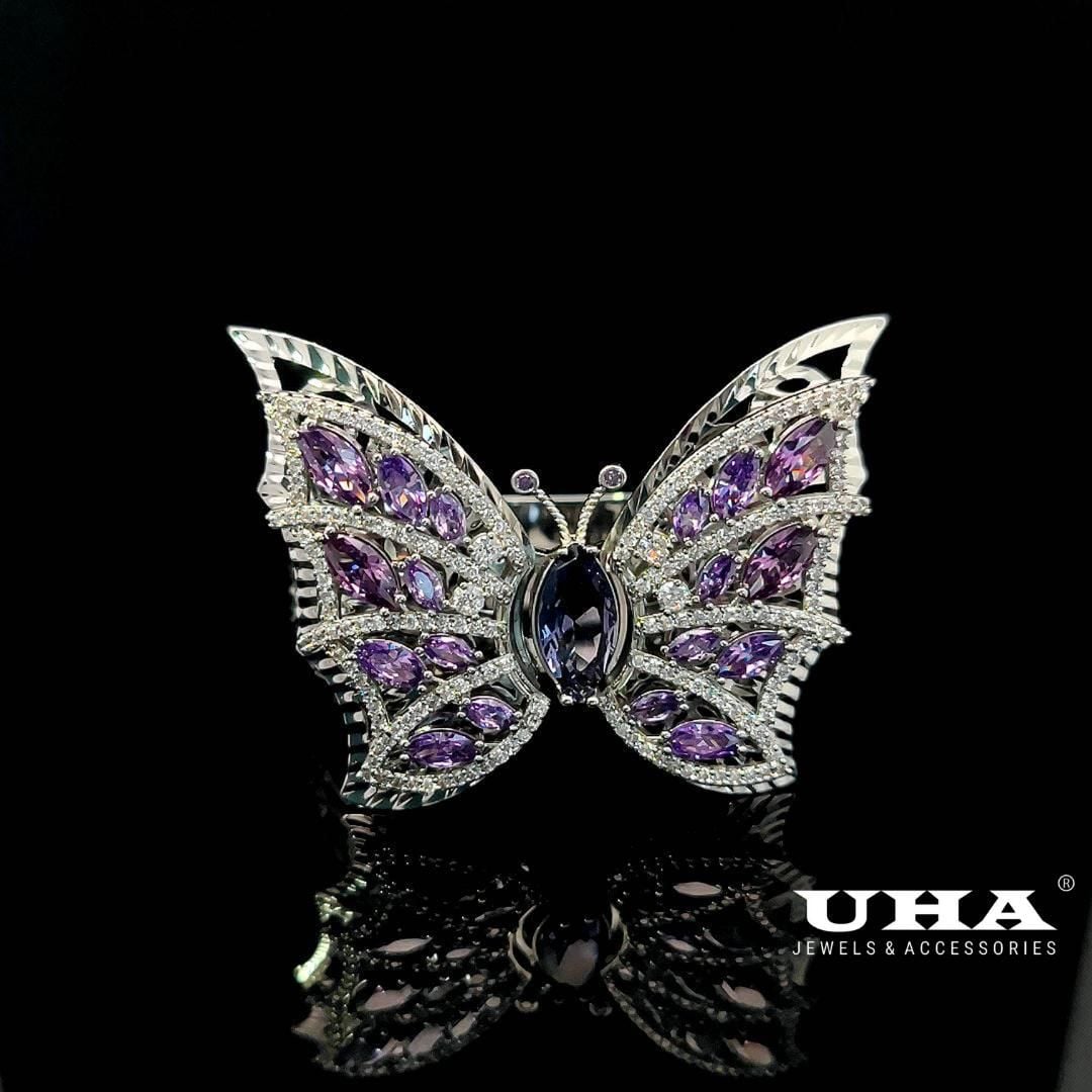 V591 Vòng tay nữ kiểu cánh bướm đính đá màu phong thủy siêu xinh-UHA