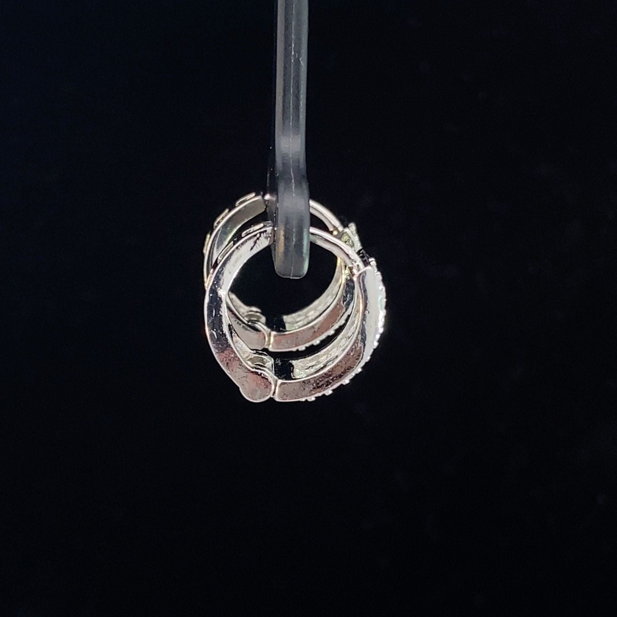 B1538-Bông tai NỮ đính đá baguette  sáng lấp lánh Women