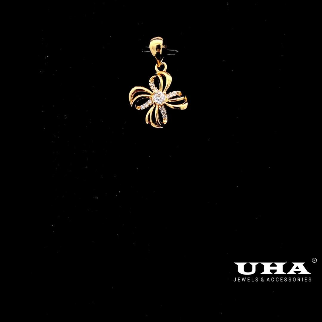 M1656 Mặt và dây chuyền nữ thiết kế kiểu hoa, đính đá CZ cao cấp sáng lấp lánh UHA Women